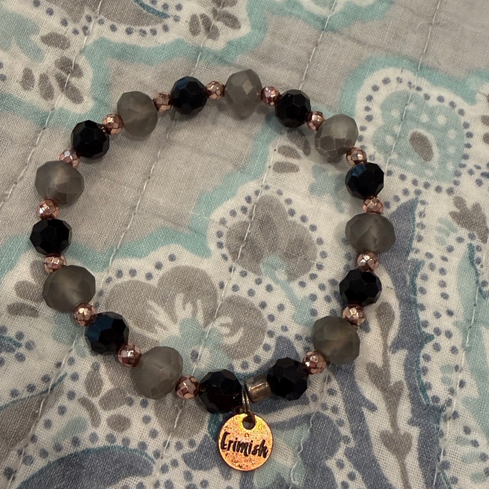 Erimish Black and Gray Beaded Bracelet